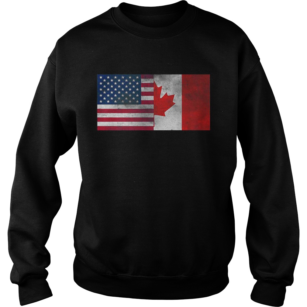 United States Of American And Canada Flag Fourth Sweatshirt