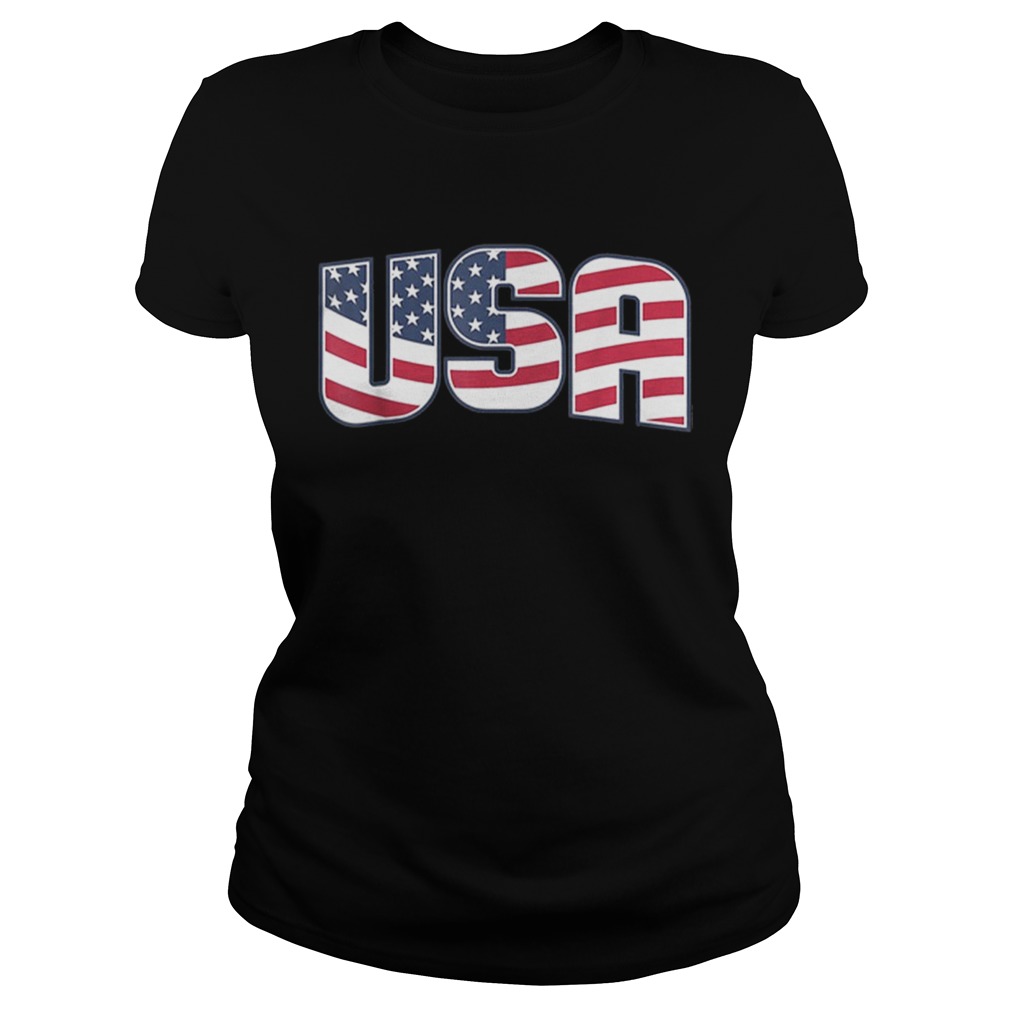 Usa American Flag 4th Of July Patriotic Shirt Classic Ladies