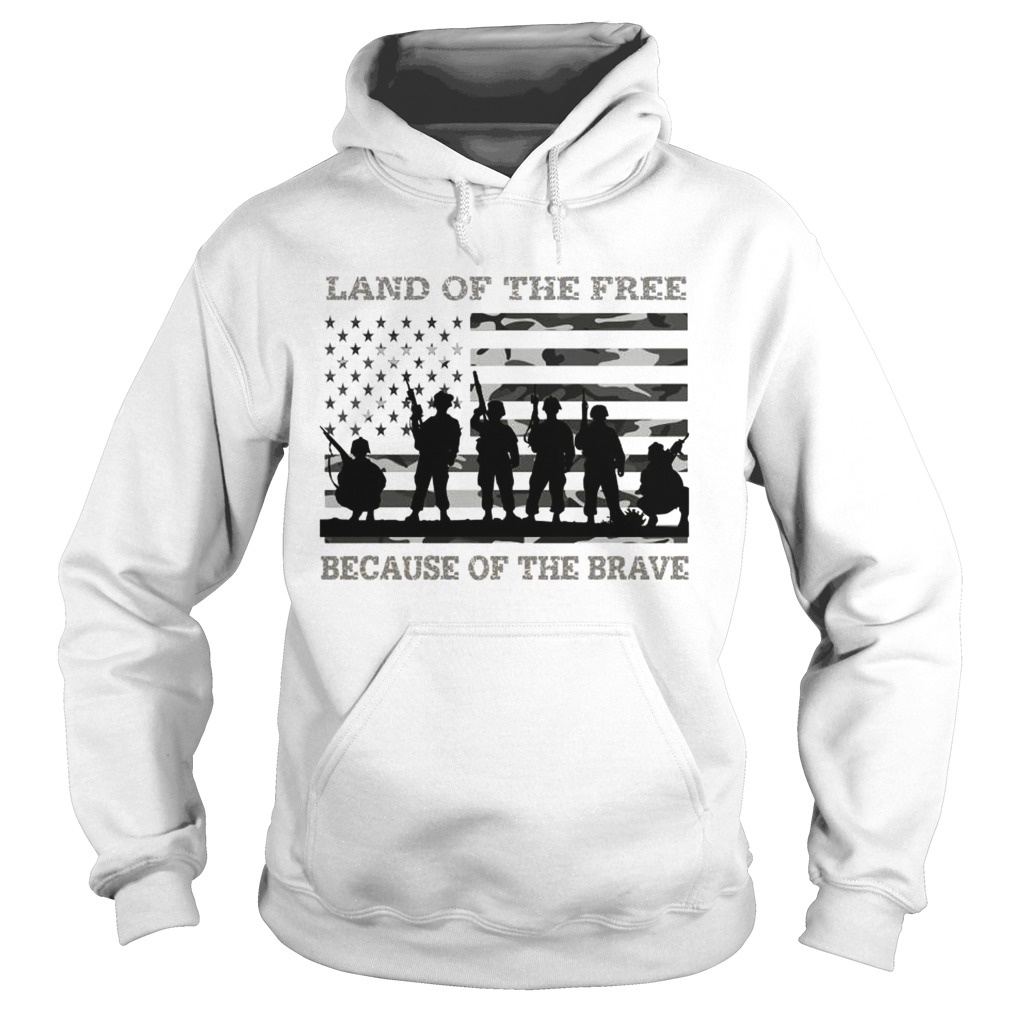 Veteran land of the free because of the brave American flag Hoodie