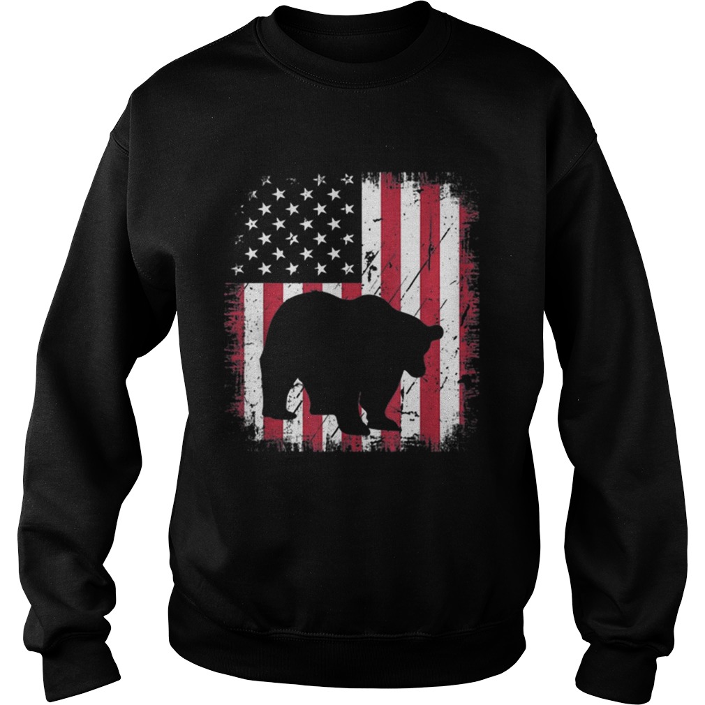 Vintage Panda Bear American Flag 4th Of July Patriotic Shirt Sweatshirt