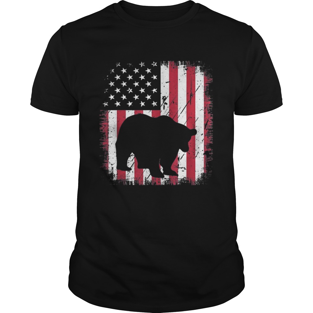Vintage Panda Bear American Flag 4th Of July Patriotic Shirt