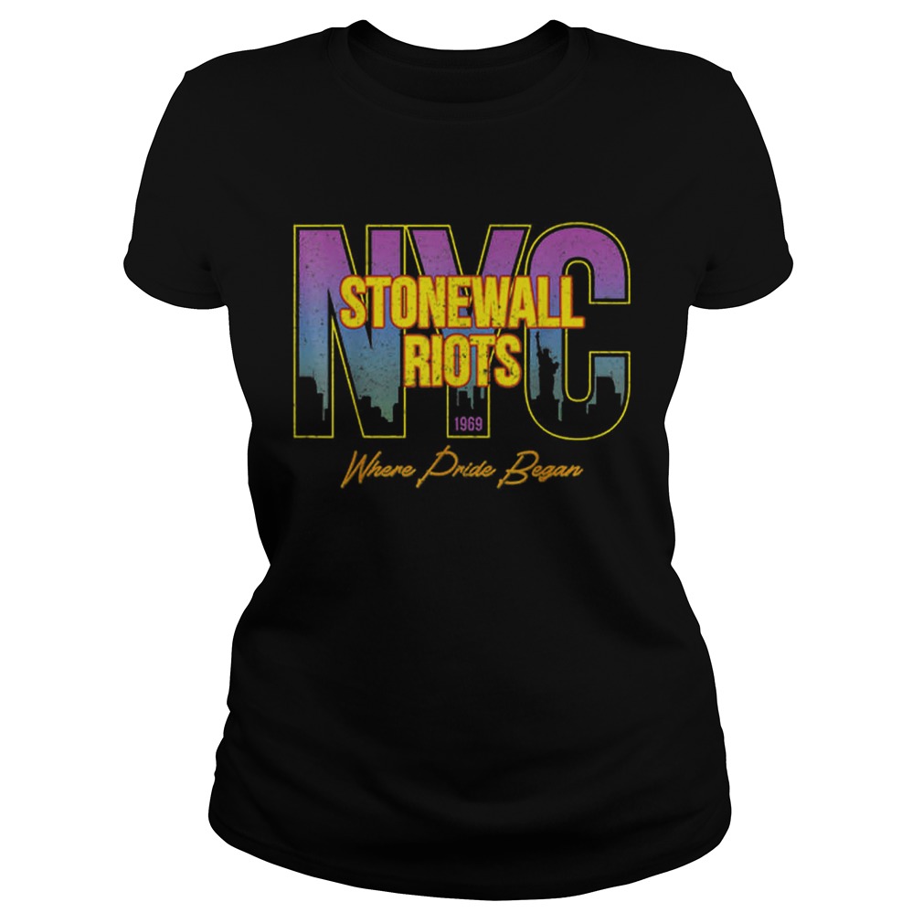 Vintage Rainbow Stonewall Riots NYC LGBTQ Rights Gay Pride Classic Ladies