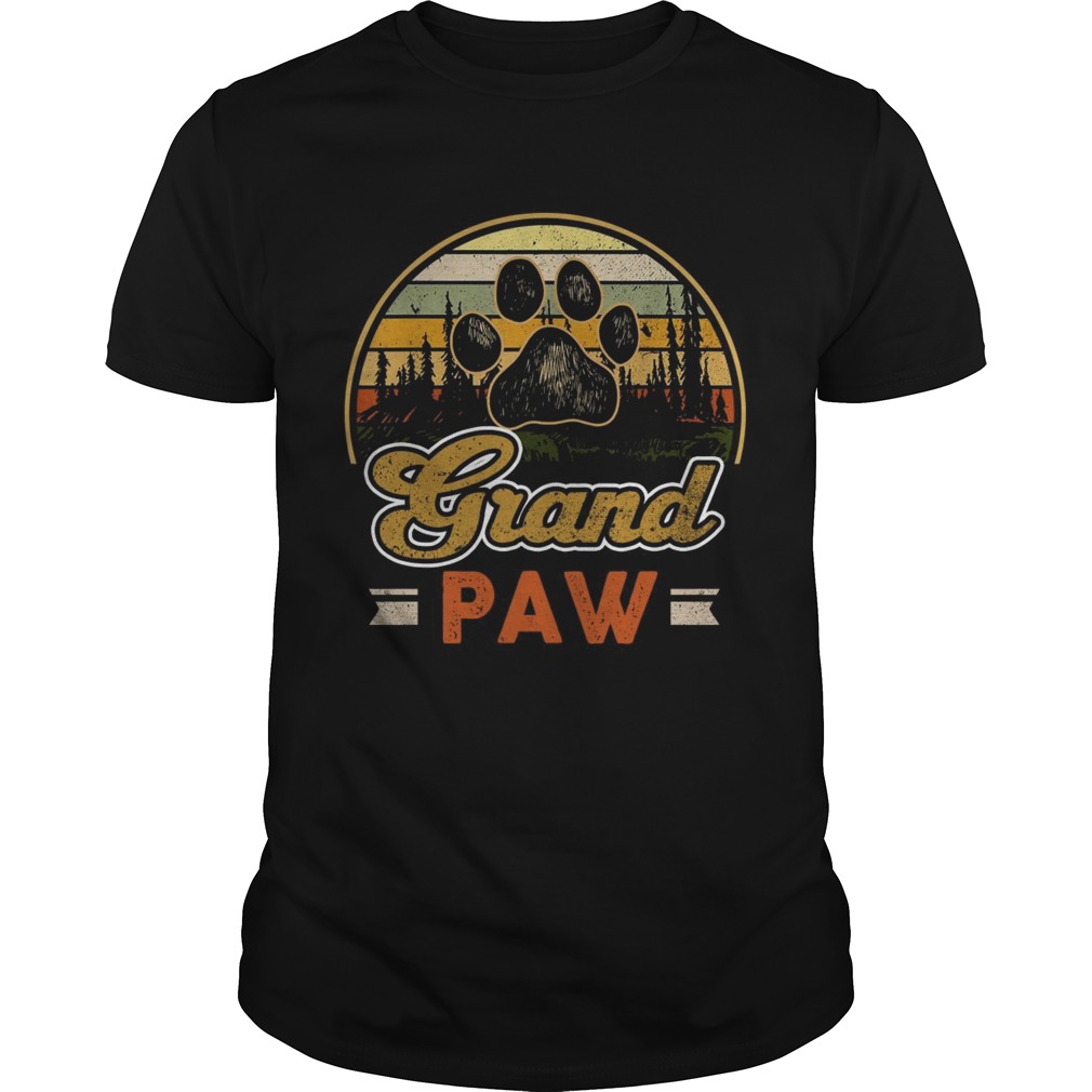 Vintage grand paw dog lover vintage sunset shirt