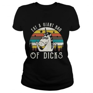 Vintage unicorn fucking eat a giant bag of dicks Ladies Tee