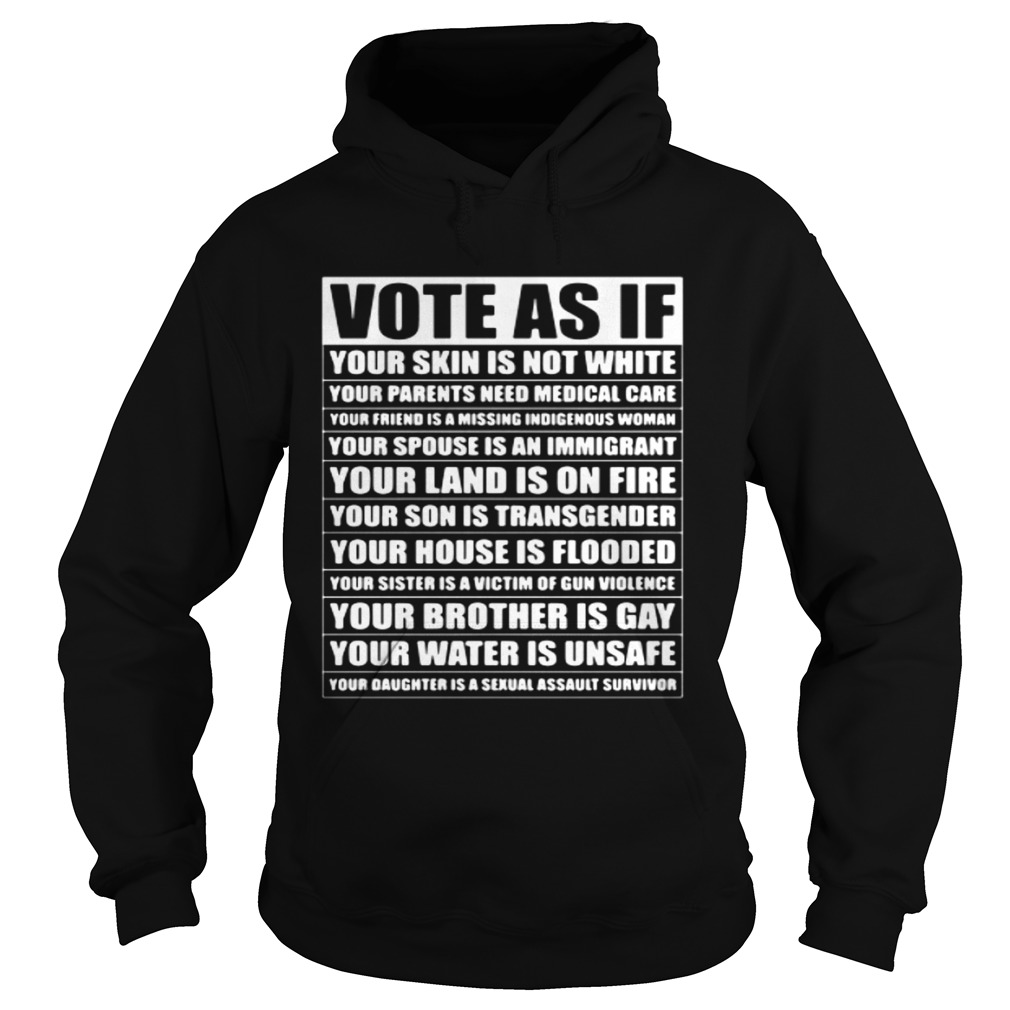 Vote as if your skin is not white your parents need medical care Hoodie