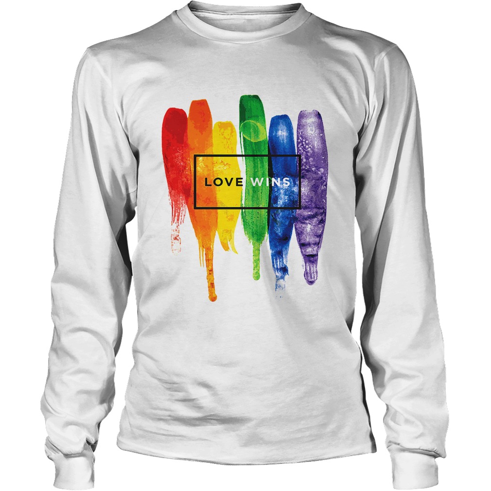 Watercolor LGBT love wins rainbow paint LongSleeve