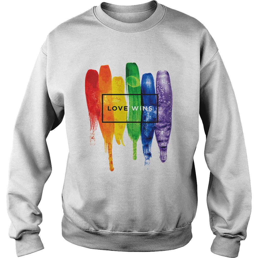 Watercolor LGBT love wins rainbow paint Sweatshirt