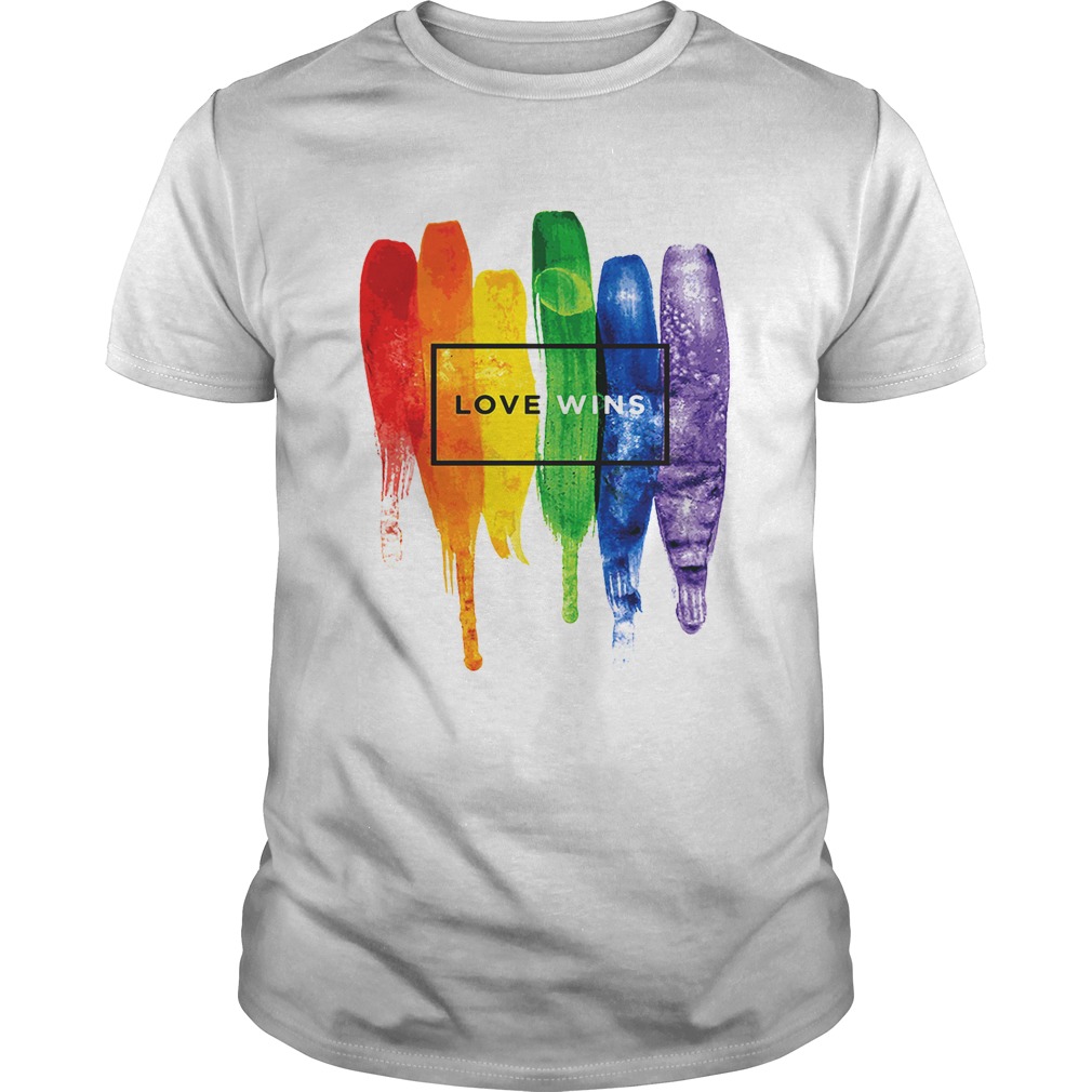 Watercolor LGBT love wins rainbow paint shirt
