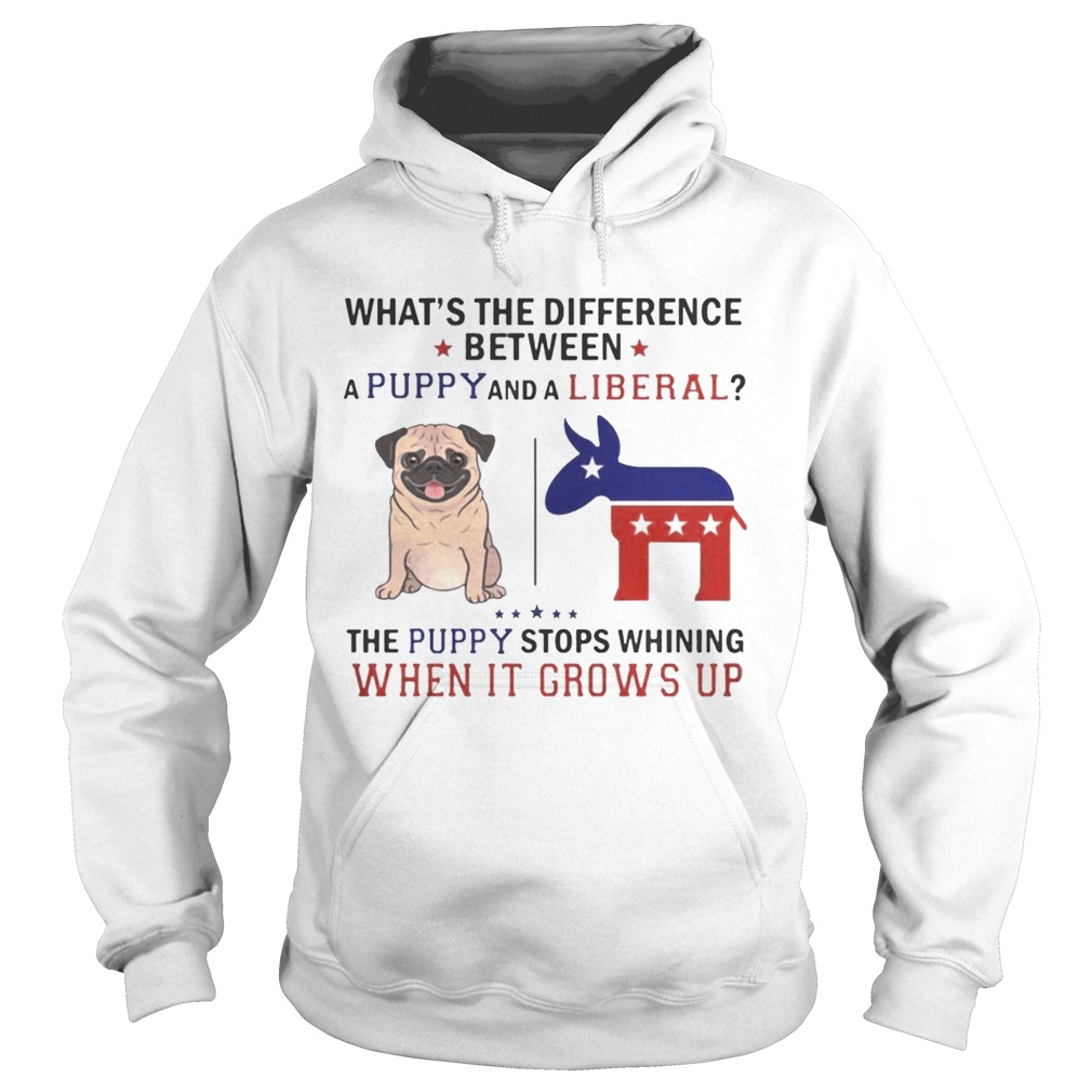 Whats The Difference Between A Puppy And A Liberal Funny T Hoodie