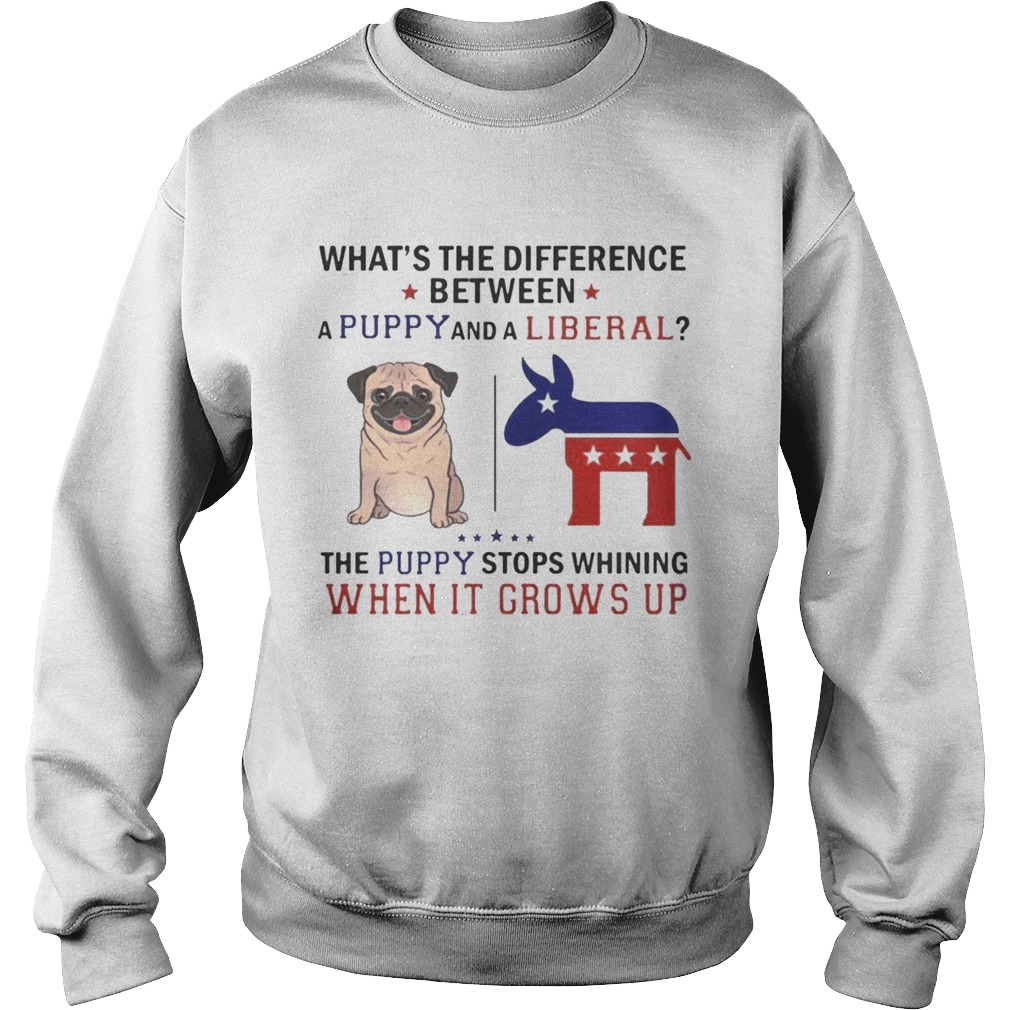 Whats The Difference Between A Puppy And A Liberal Funny T Sweatshirt