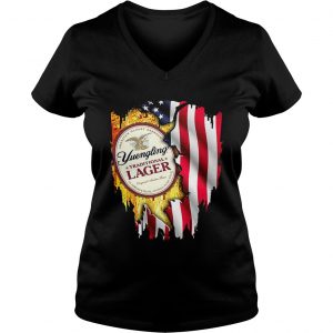 Yuengling Traditional Lager inside American flag Ladies Vneck