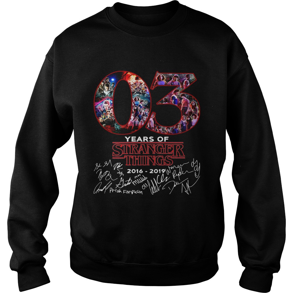 03 years of Stranger things 2008 2019 signatures Sweatshirt