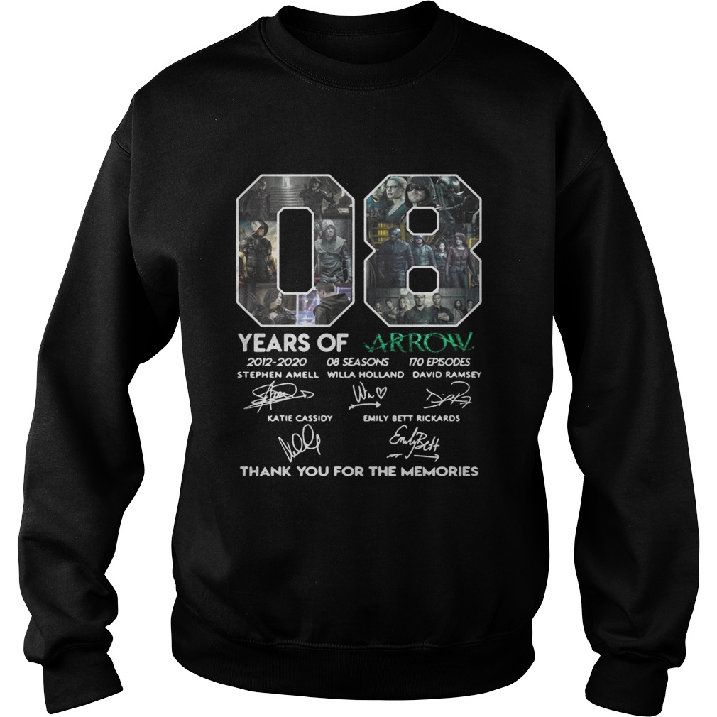 08 years of Arrow thank you for the memories signature Sweatshirt
