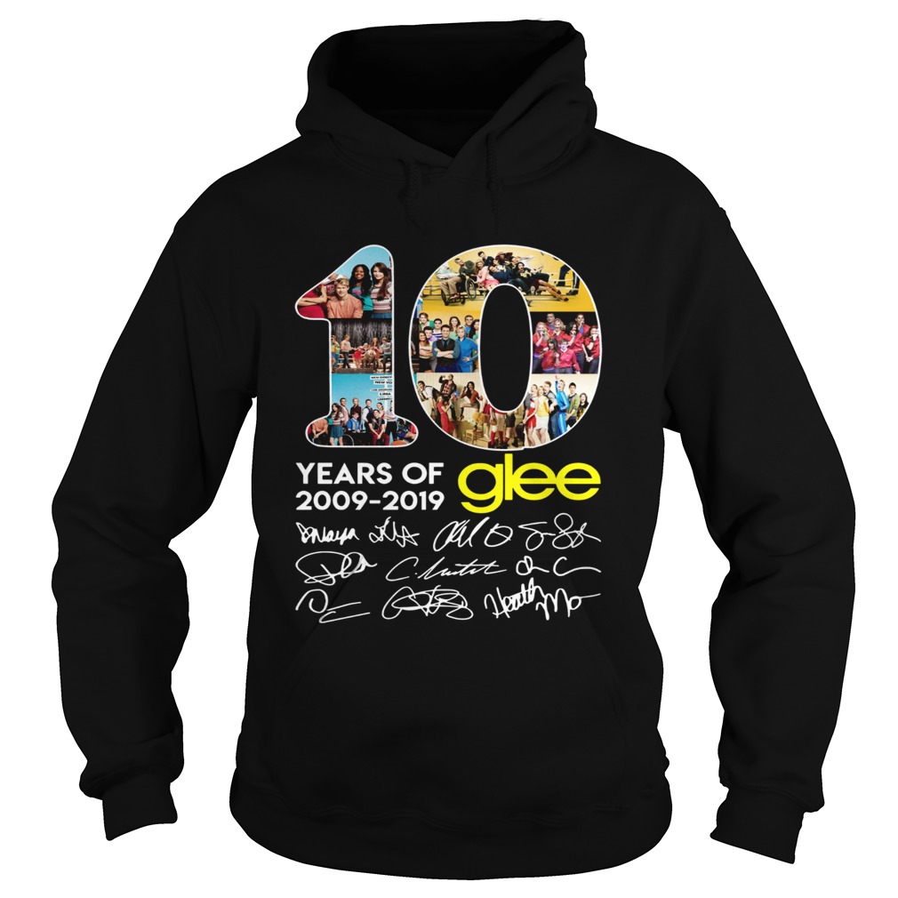 10 years of Glee 2009 2019 signature thank Hoodie