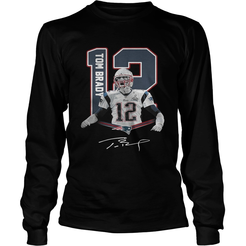 12 Tom Brady New England Patriots signature LongSleeve