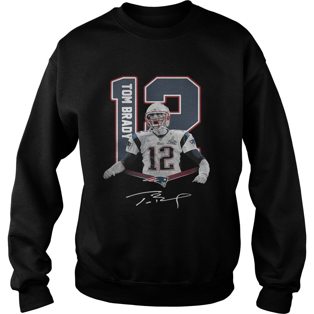12 Tom Brady New England Patriots signature Sweatshirt