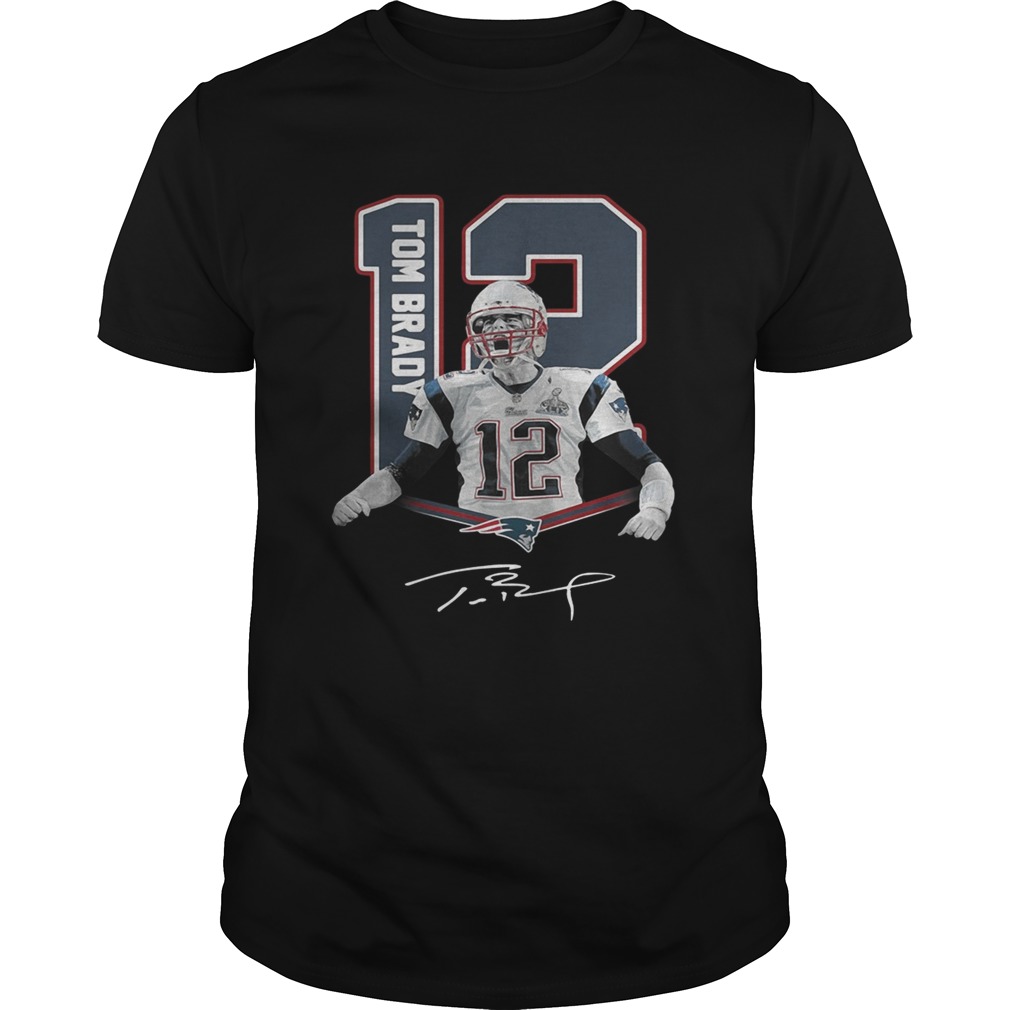 12 Tom Brady New England Patriots signature shirt
