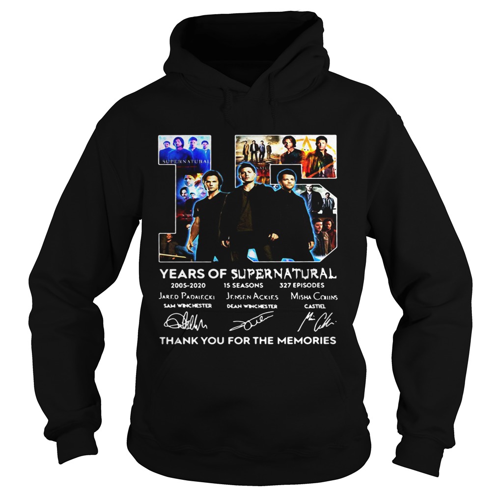 15 years of Supernatural thank you for the memories signatures Hoodie