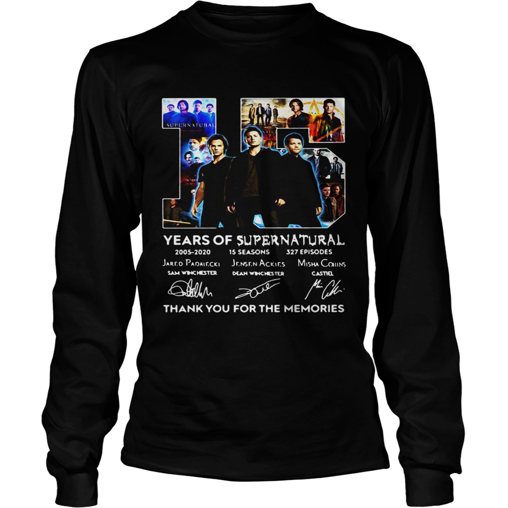 15 years of Supernatural thank you for the memories signatures LongSleeve