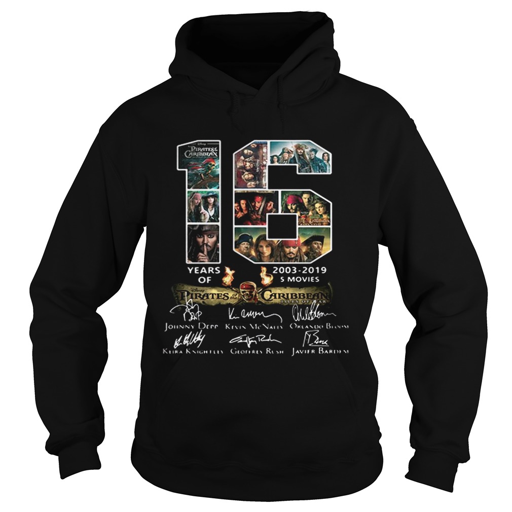 16 Years of Pirates Of The Caribbean 20032019 signatures Hoodie