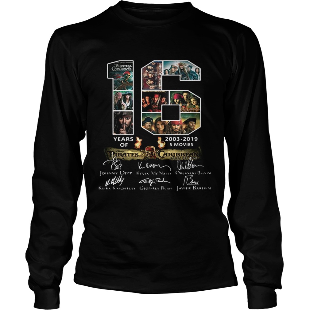 16 Years of Pirates Of The Caribbean 20032019 signatures LongSleeve
