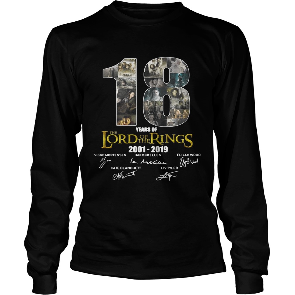 18 Year of The Lord of The Rings 2001 2019 Signature LongSleeve