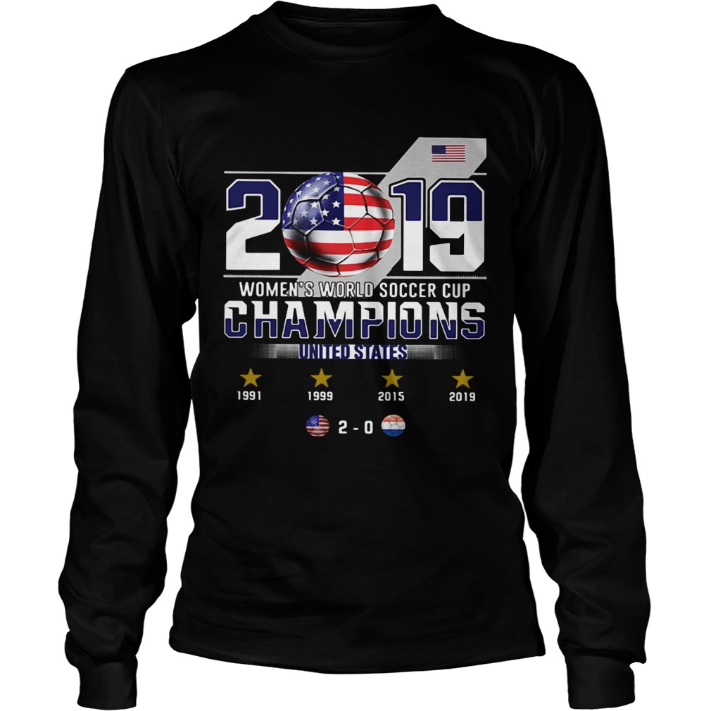 2019 Womens World Soccer Cup Champions United States LongSleeve