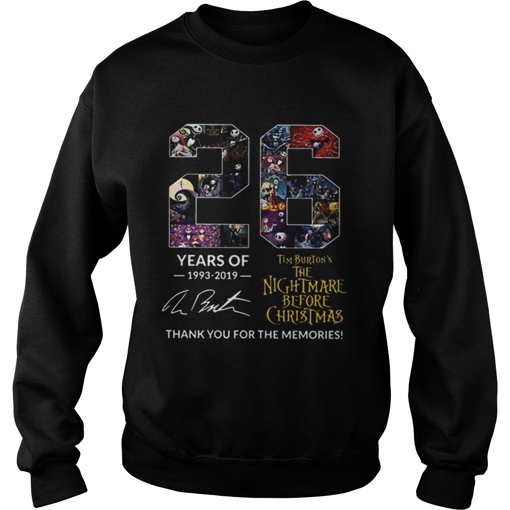 26 Years of Tim Burtons The Nightmare Before Christmas signature Sweatshirt