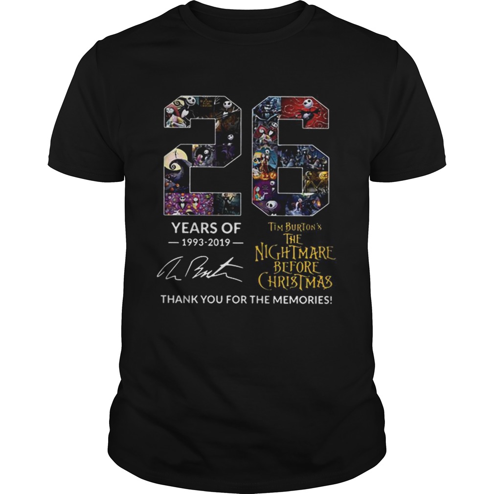 26 Years of Tim Burtons The Nightmare Before Christmas signature shirt