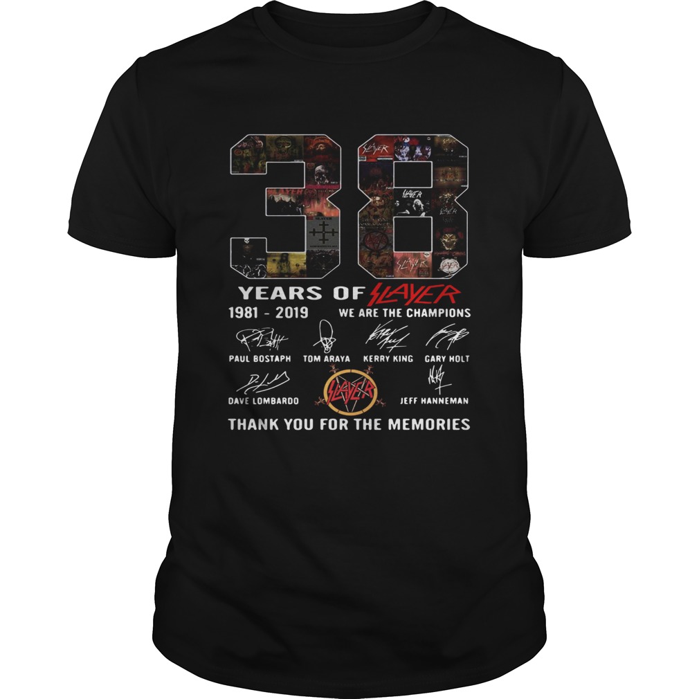38 years of player 1981 2019 we are the champions thank you for the memories shirt