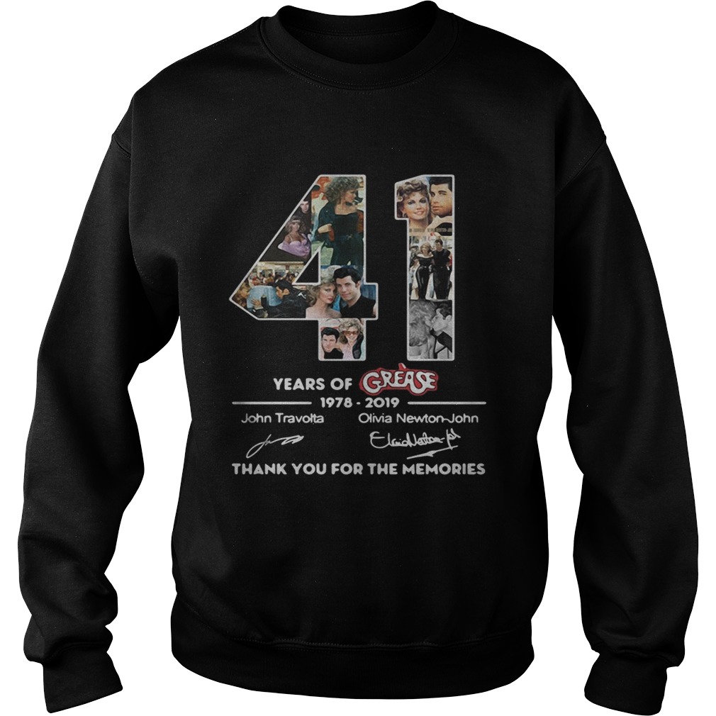 41 years of Grease 1978 2019 signature thank you for the Sweatshirt