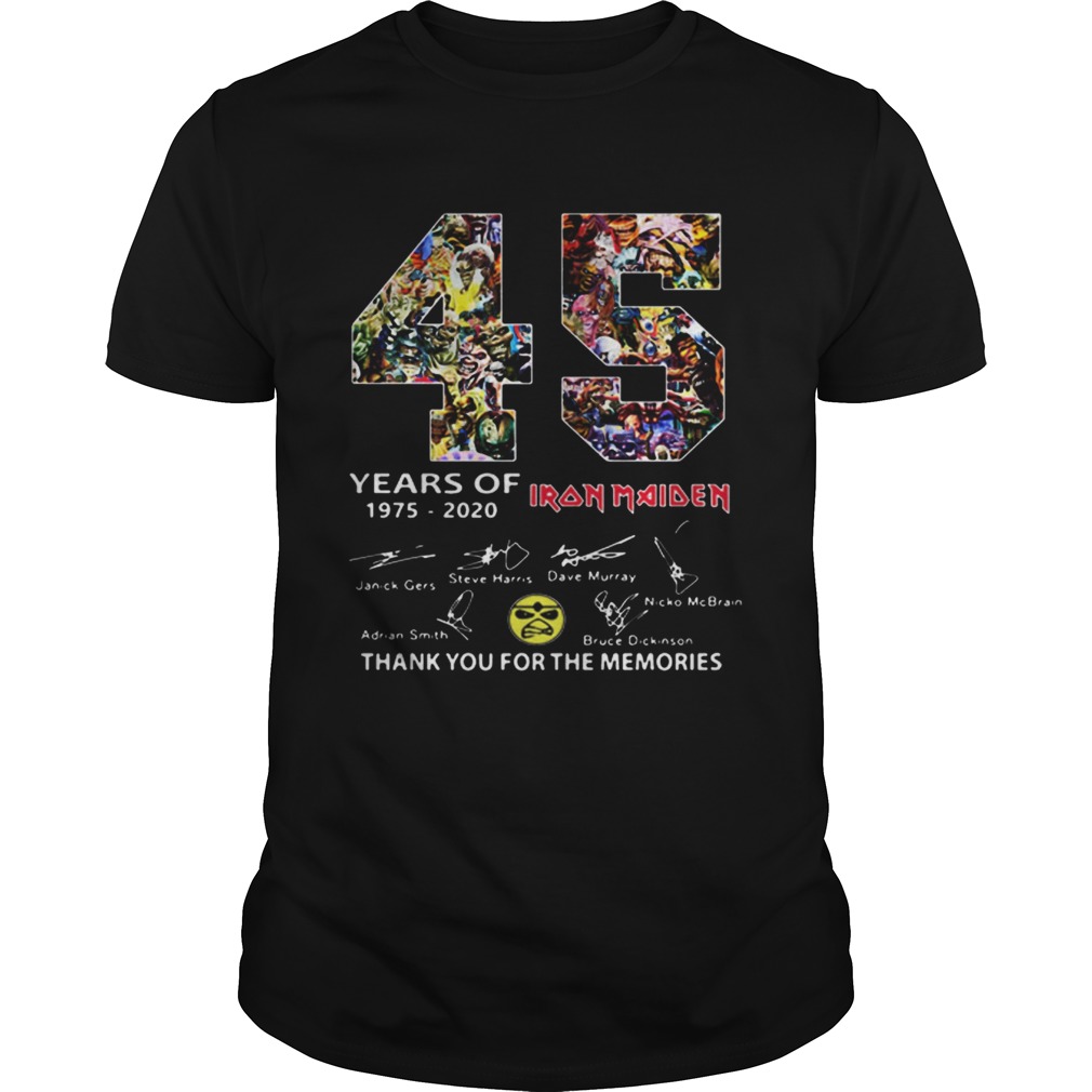 45 years of Iron Maiden signatures thank you the memories shirt