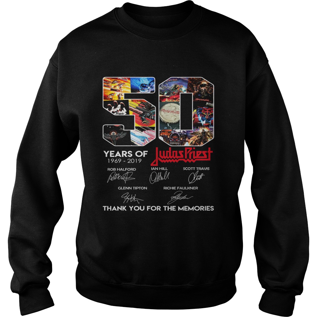 50 years of Judas Priest 1969 2019 signature thank you for the Sweatshirt