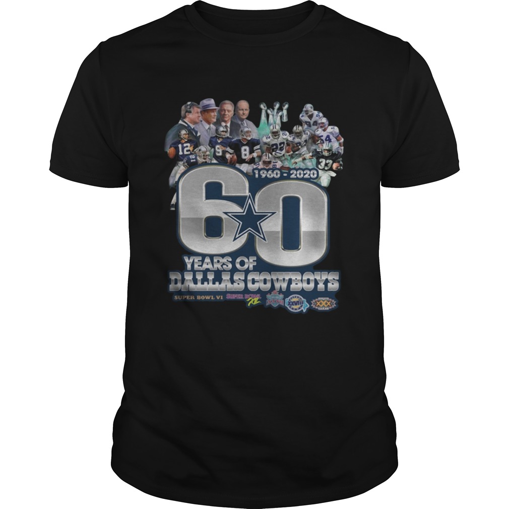60 years of Dallas Cowboys 1960 2020 Super Bowl 6 shirt