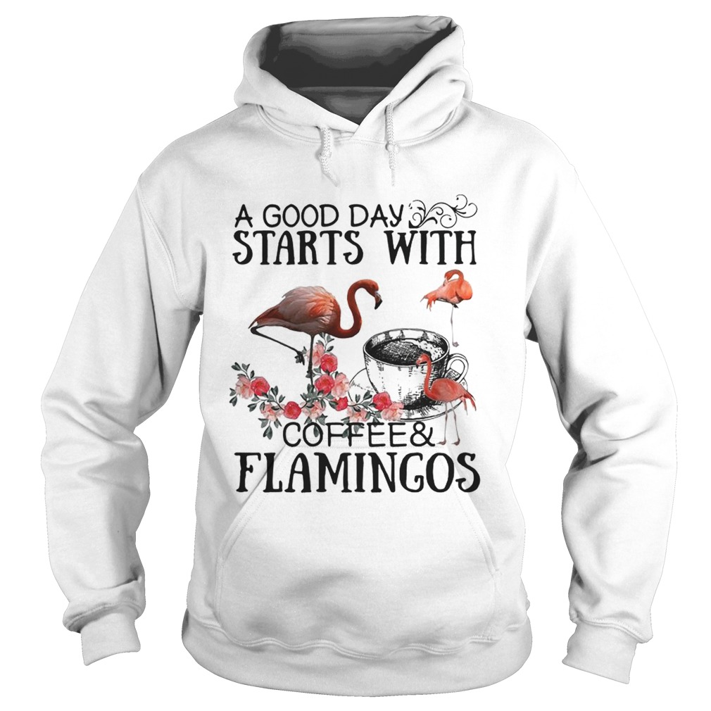 A good day starts with coffee and flamingos Hoodie
