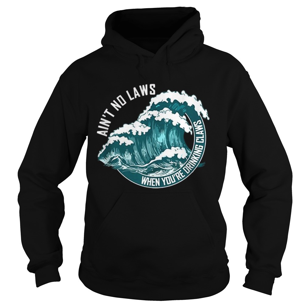 Aint no laws when drinking claws summer wave Hoodie