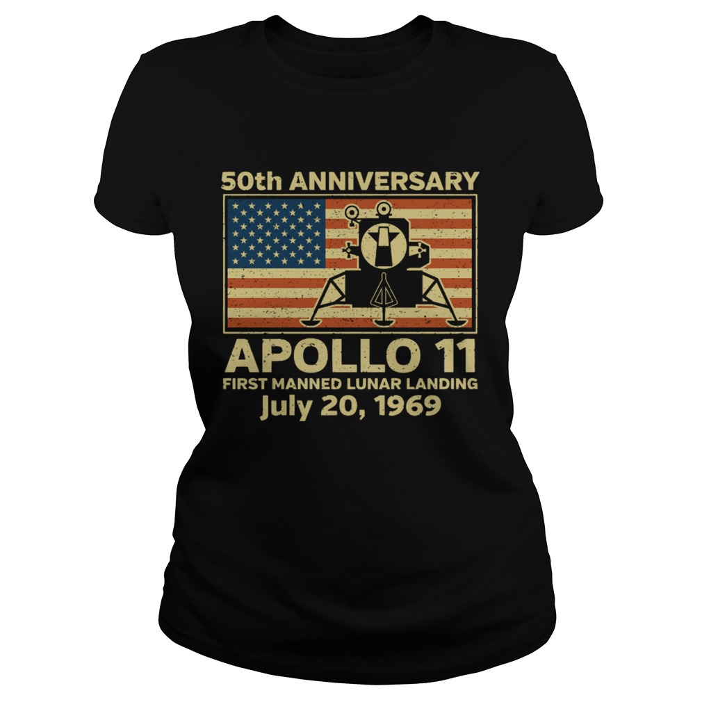 American flag apollo 11 first manned lunar landing July 20 1969 Classic Ladies