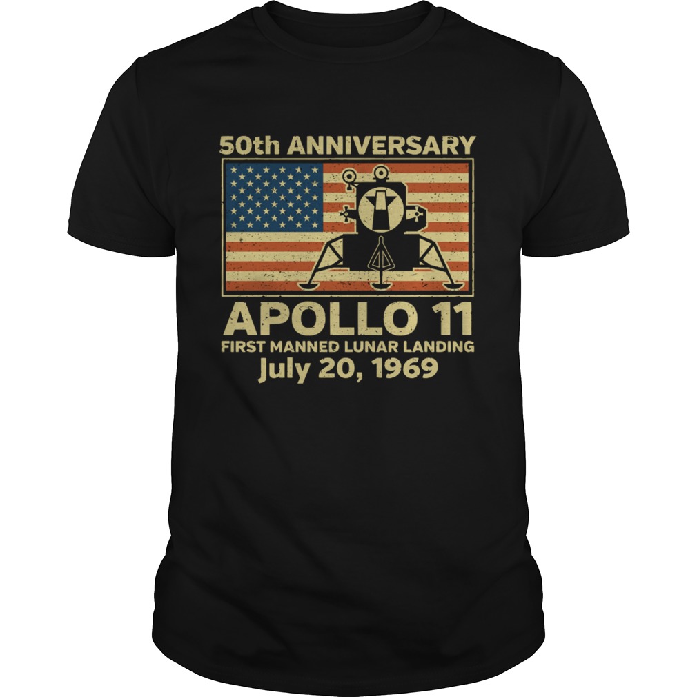 American flag apollo 11 first manned lunar landing July 20 1969 shirt