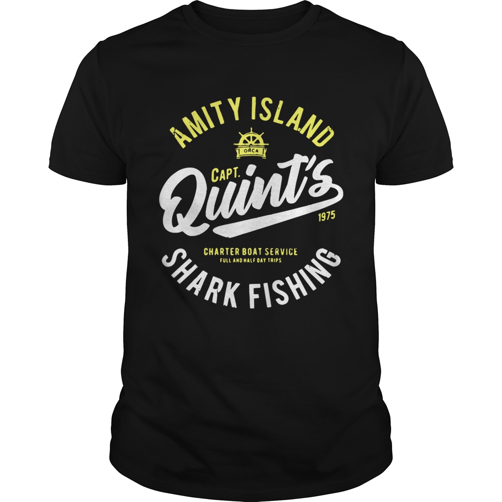 Amity island Quints shark fishing 1975 Jaws shirt