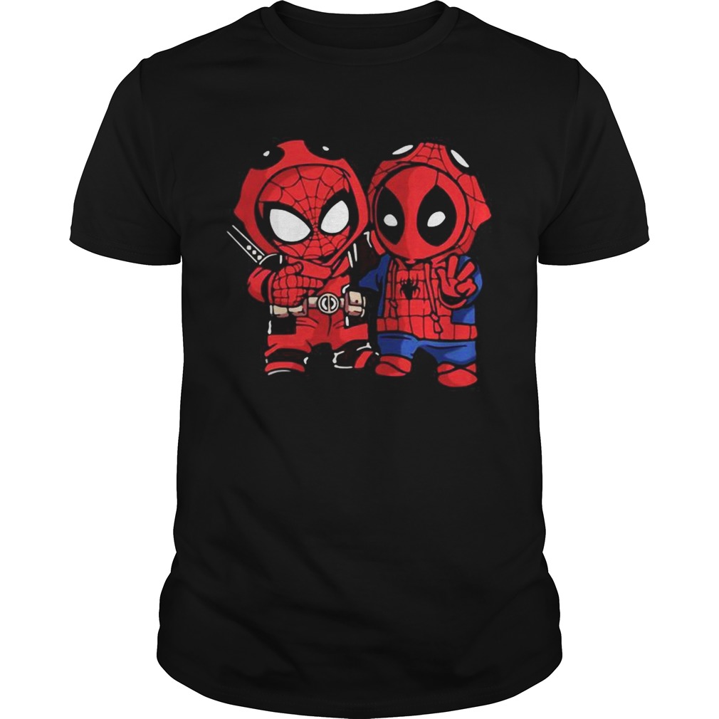 Baby Deadpool and SpiderMan shirt