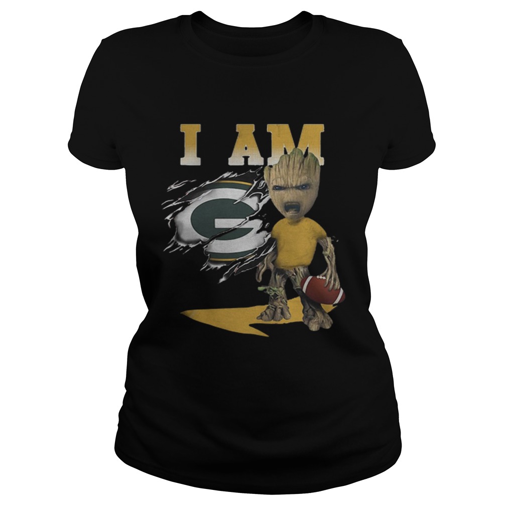 Baby Groot I Am Green Bay Packers Shirt Classic Ladies