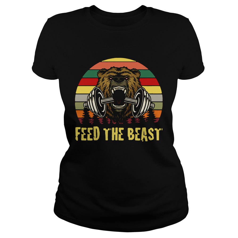 Bear weightlifting Feed The Beast retro Classic Ladies