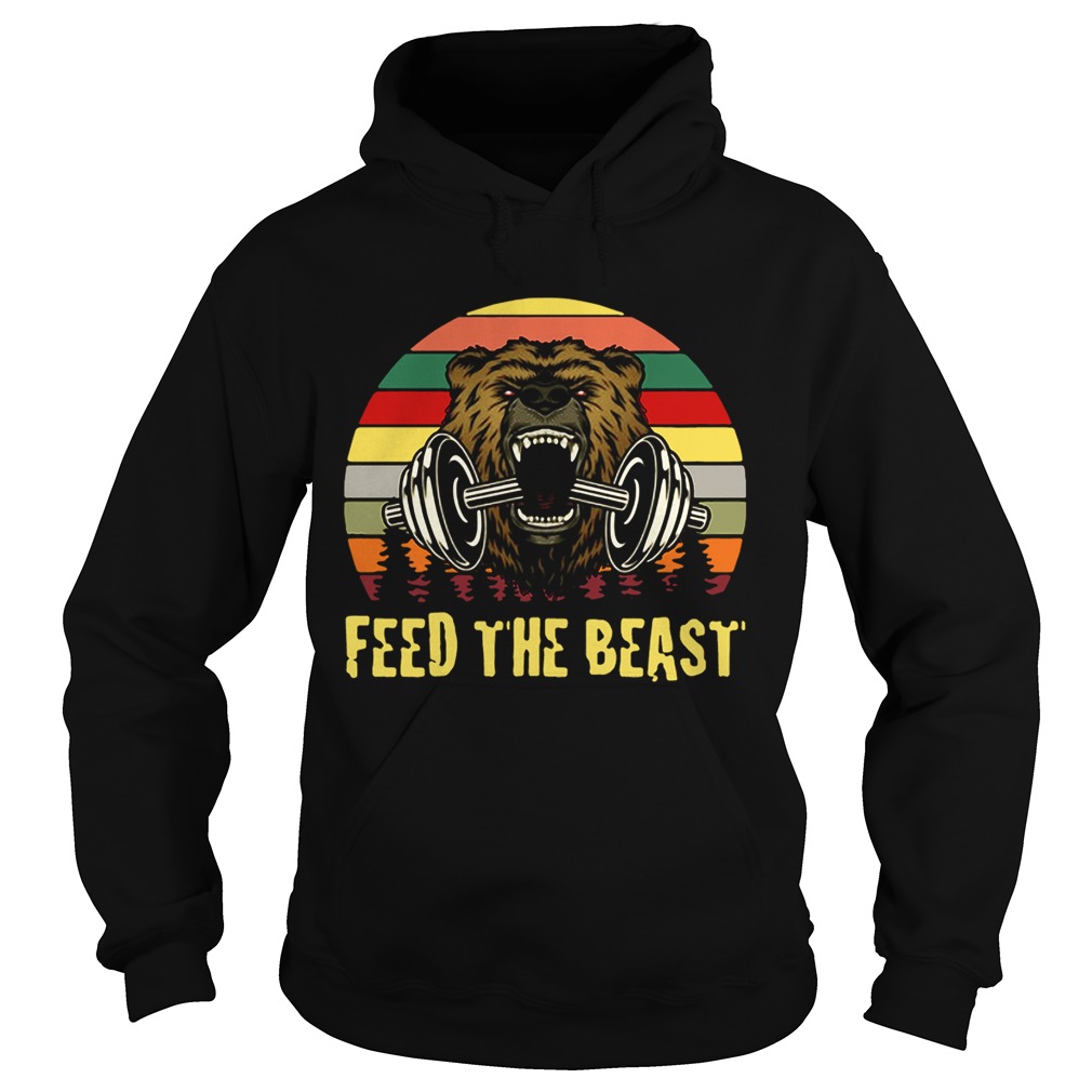 Bear weightlifting Feed The Beast retro Hoodie
