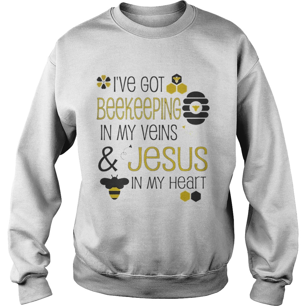 Beekeeping In My Veins Jesus In My Heart Bee Lover Sweatshirt