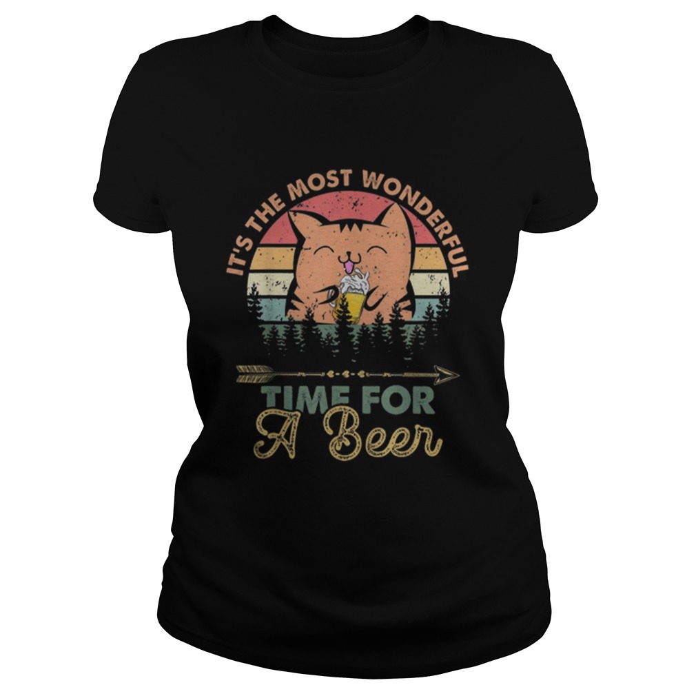 Beer Meow Cat Kitty Wonderful Time For Beer Classic Ladies