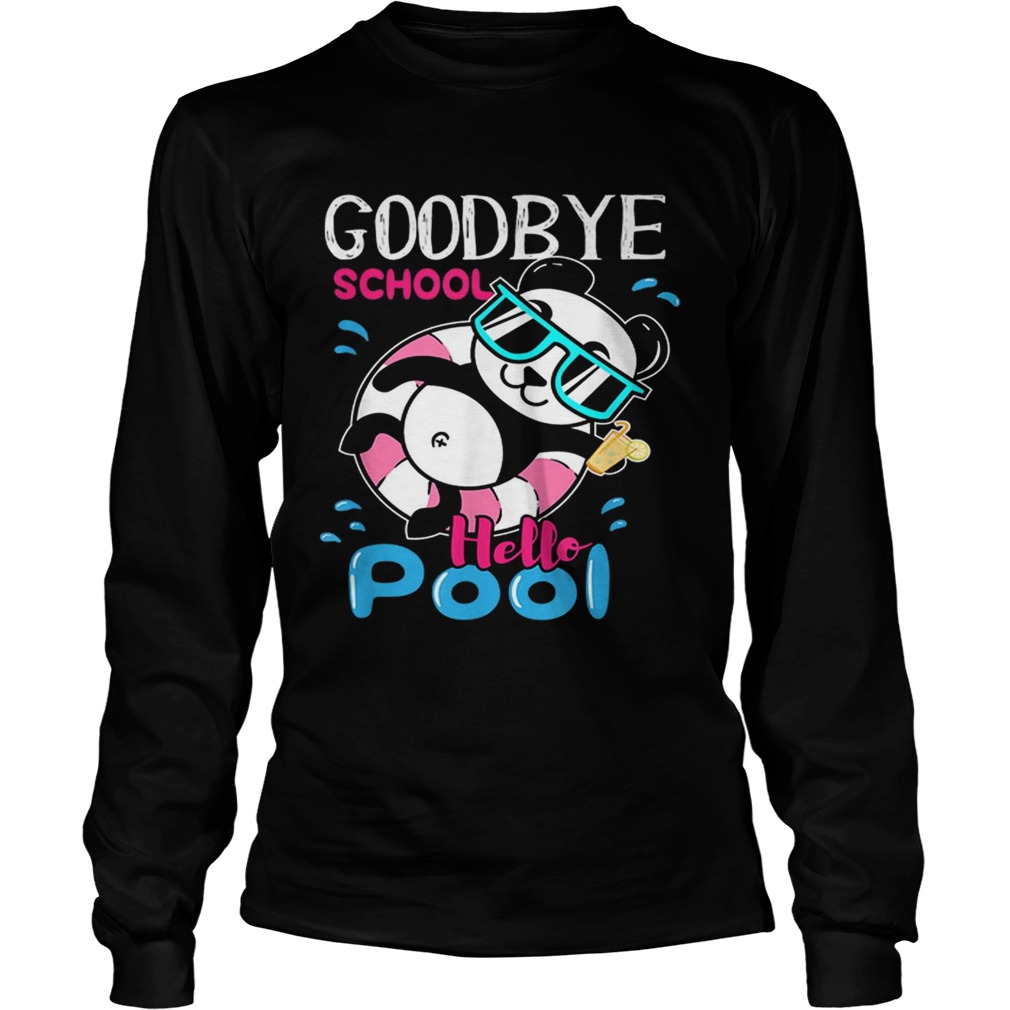 Bye School Hello Pool Cute And Kawaii Panda Art LongSleeve