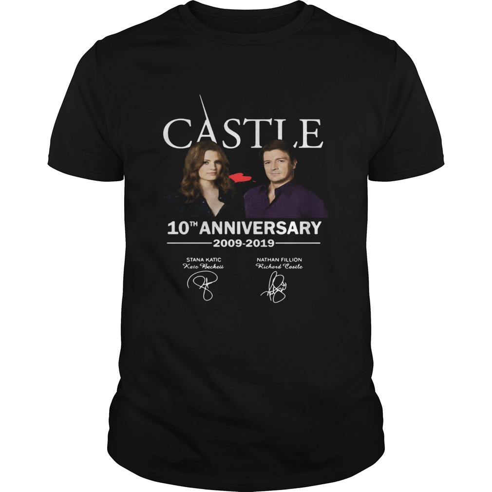 Castle 10th anniversary 2009 2019 Nathan Fillion Stana Katic signature Unisex