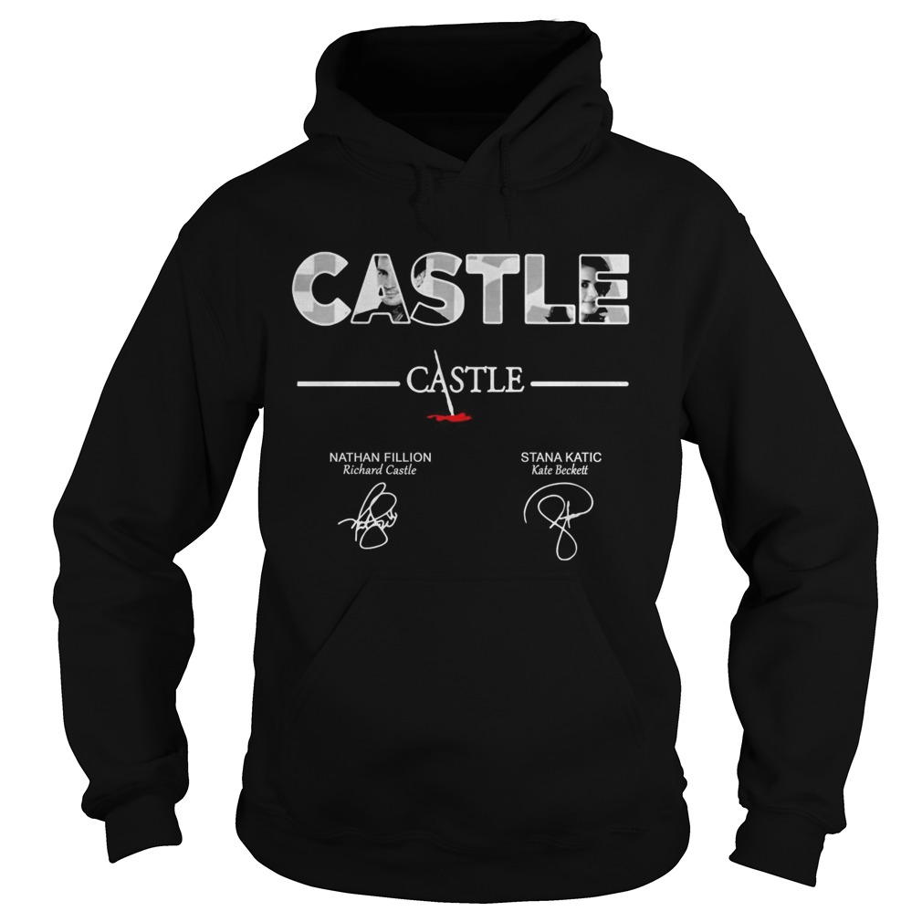 Castle Nathan Fillion Stana Katic signatures Hoodie