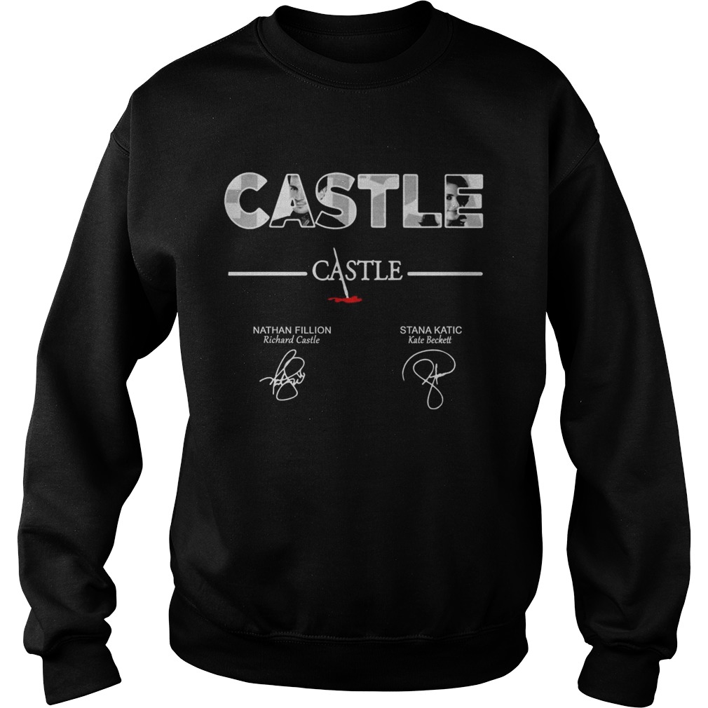 Castle Nathan Fillion Stana Katic signatures Sweatshirt