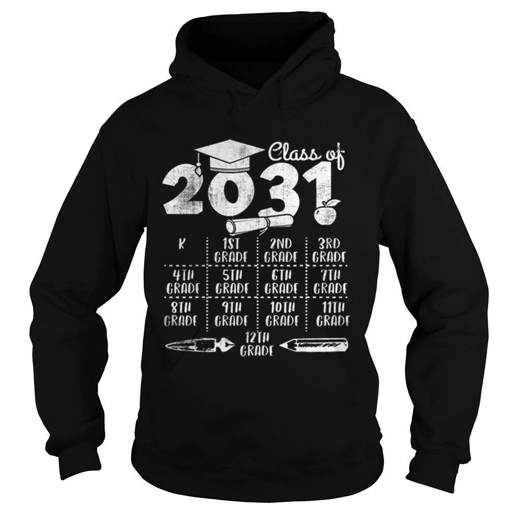 Class of 2031 Back to School with space for checkmarks Hoodie